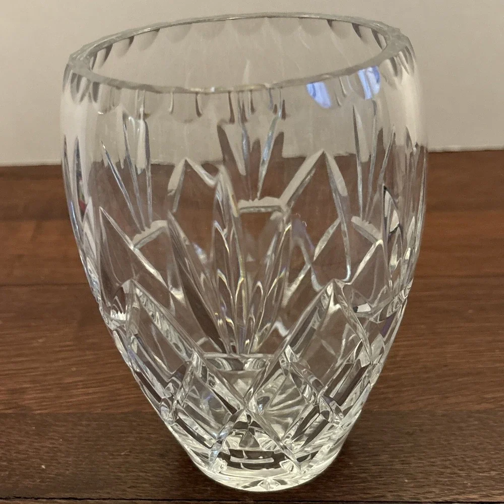 Vintage Cut Crystal  Vase Clear 6